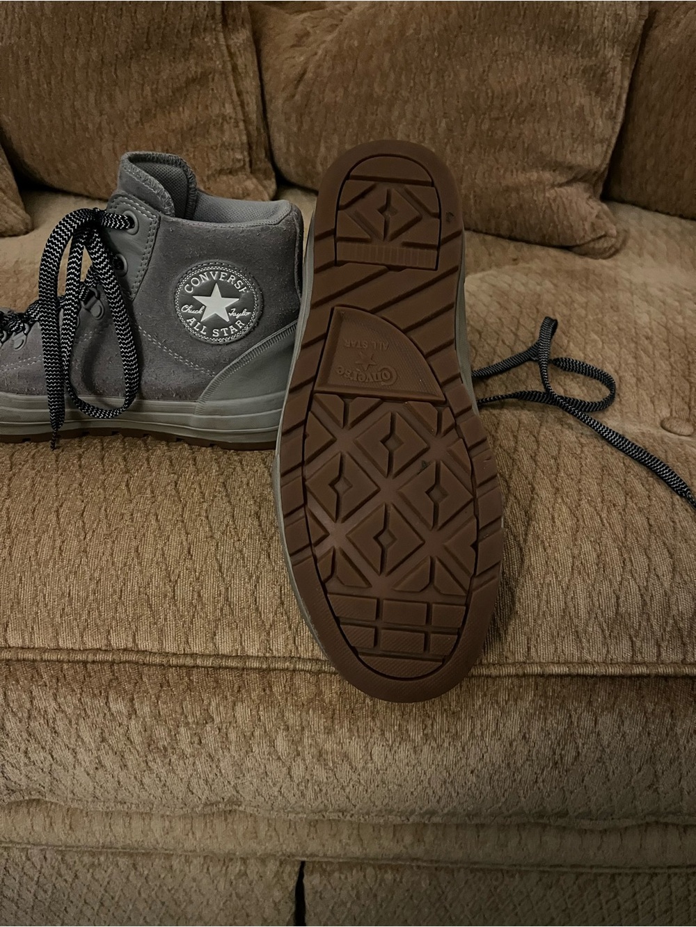 Converse Chuck Taylor All Star High Top Sneakers - Gray suede - Picture 6 of 7